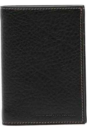 Brunello Cucinelli Logo-debossed leather cardholder
