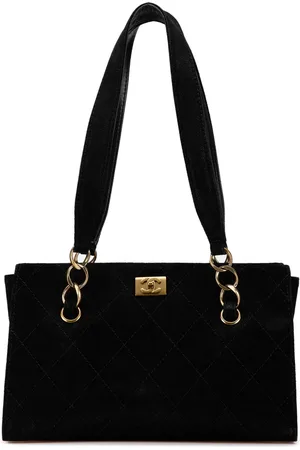 CHANEL 2002-2003 CC Suede Caviar Stitched tote bag