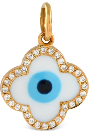Aaron Basha 18K rose gold evil eye diamond charm