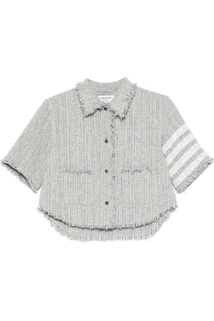 Thom Browne 4-Bar tweed shirt