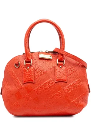 Burberry 2000-2024 Heritage Grain Check Embossed Orchard Bowling Bag satchel