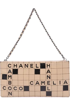 CHANEL 2004-2005 Quilted Lambskin Camellia Crossword handbag