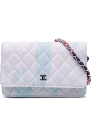 CHANEL 2019 CC Quilted Canvas Jungle Jeans Wallet on Chain crossbody bag