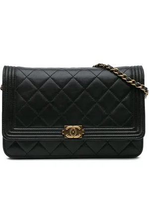 CHANEL 2014-2015 Lambskin Boy Wallet On Chain crossbody bag