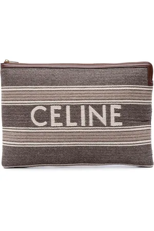 Céline 2020 Large Canvas Logo clutch bag