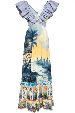 Camilla Frill-neck dress