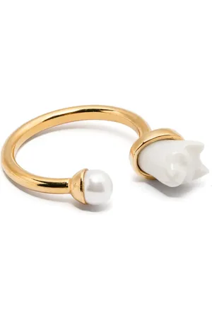 ANDRES GALLARDO Cat & Pearl ring