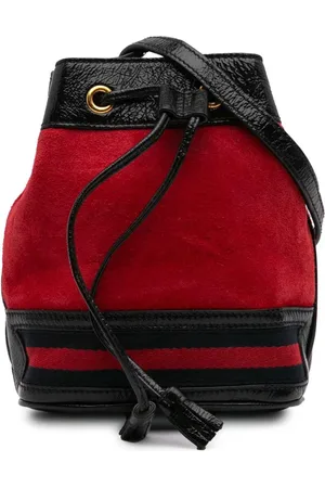 Gucci 2016-2024 Mini Suede and Patent Web Ophidia bucket bag