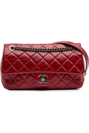 CHANEL 2014 Medium Glazed Calfskin Duo Color Flap crossbody bag
