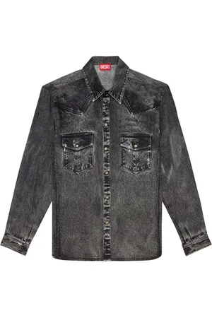 Diesel S-Alston denim-print shirt