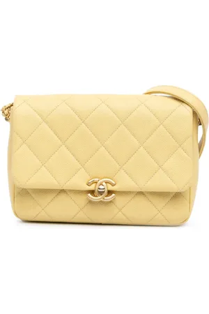 CHANEL 2021-2024 Small Quilted Caviar Chain Melody Flap crossbody bag