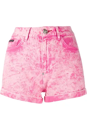Philipp Plein Acid-wash denim shorts