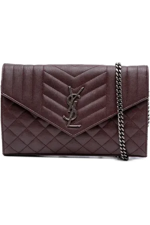 Saint Laurent 2016 Sheepskin Triquilt Monogram Envelope Wallet on Chain crossbody bag