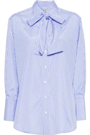 KIMHEKIM Striped pussy-bow shirt