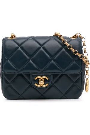 CHANEL 2021-2025 Mini Square CC Quilted Lambskin Flap crossbody bag