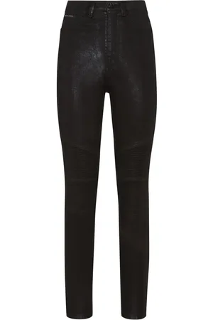 Philipp Plein Logo-patch high-waist jeans