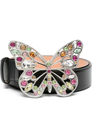 BLUMARINE Butterfly-buckle leather belt