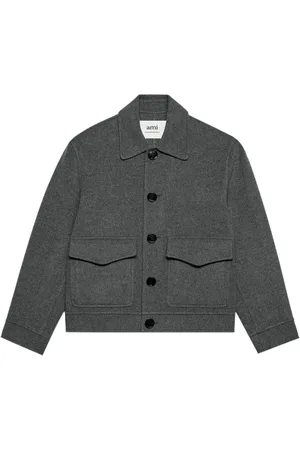 Ami Pointed-collar buttoned jacket