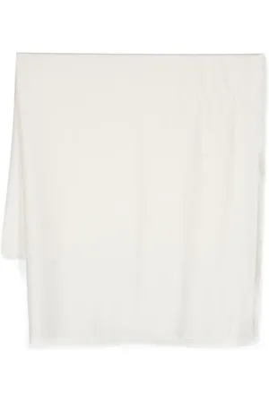 Max Mara Logo-jacquard frayed-edge scarf