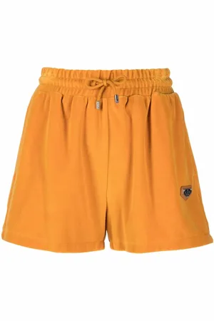 Philipp Plein Velvet-effect logo-plaque track shorts