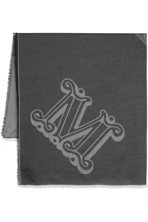 Max Mara Monogram-jacquard frayed scarf