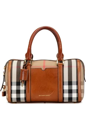 Burberry 2018-2024 House Check Alchester Sactorial Canvas boston bag
