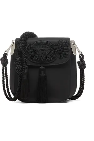 Prada Embroidered logo shoulder bag