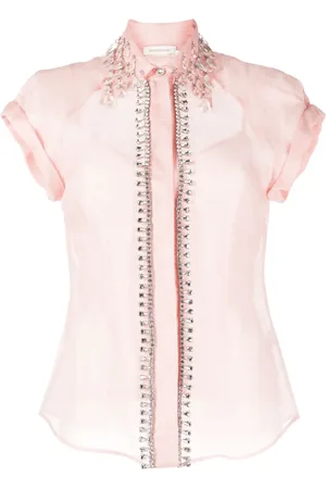 ZIMMERMANN Matchmaker Diamante linen-blend blouse