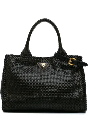 Prada 2000-2024 Small Goatskin Woven Madras satchel