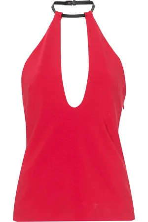 The Attico Buckle-fastening halterneck blouse