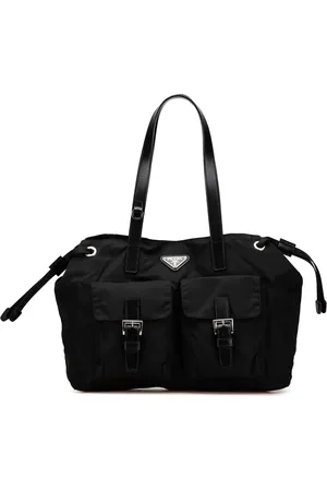 Prada 2013-2024 Tessuto Double Pocket Drawstring Shopping tote bag