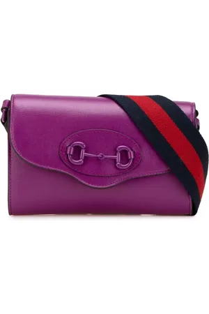 Gucci 2016-2024 Mini Leather Horsebit 1955 Web crossbody bag