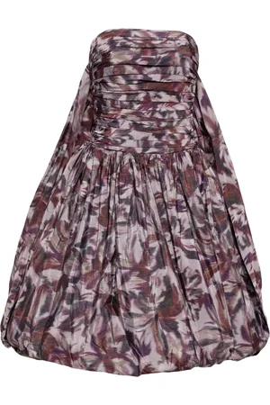 Amsale Drop-waist bubble-hem dress