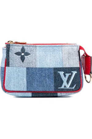 LOUIS VUITTON 2019 Micro Monogram Denim Patchwork Pochette Accessoires pouch