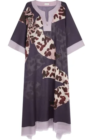 DRIES VAN NOTEN Animal-print cotton midi dress