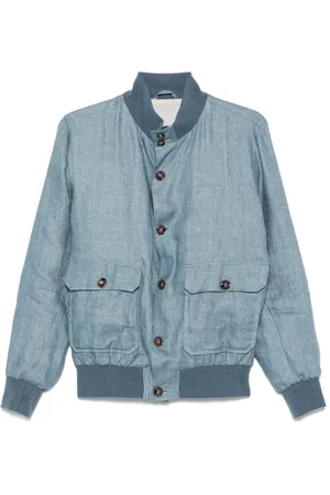 BARBA Linen bomber jacket