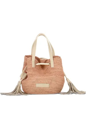 Catarzi Logo-patch raffia tote bag