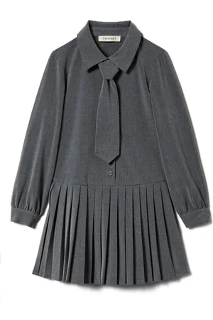 Twin-Set Flannel pleated short dress
