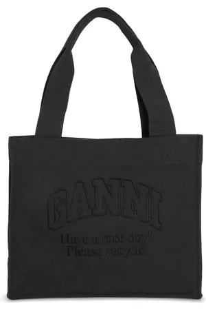 Ganni Logo-embroidered tote bag