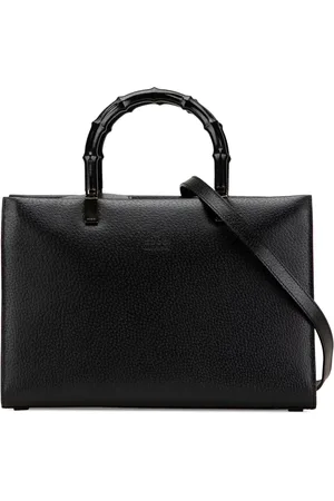 Gucci 20th Century Leather Cinghiale Bamboo Tote satchel