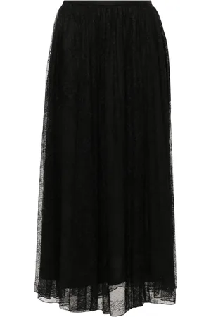 ROTATE Floral-lace midi skirt