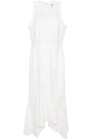 Marchesa Notte Iris guipure-lace midi dress