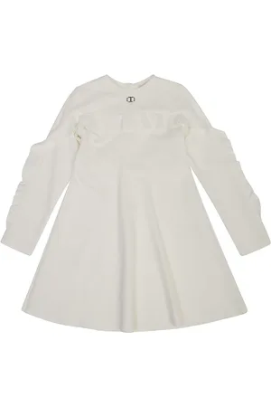 Twin-Set Logo-plaque ruffle detail dress