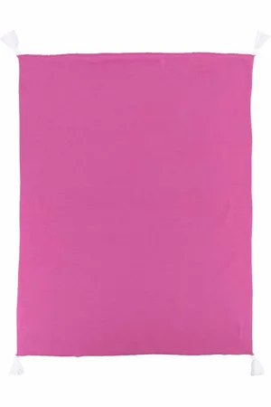 LITTLE BEAR Tassel-detail two-tone blanket