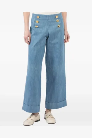 FRANCOISE Decorative-button palazzo pants