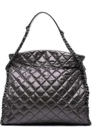 CHANEL 2010-2011 Large Quilted Metallic Calfskin Chain Me Hobo tote bag