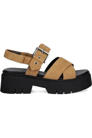 HUGO BOSS Buckle-strap suede sandals