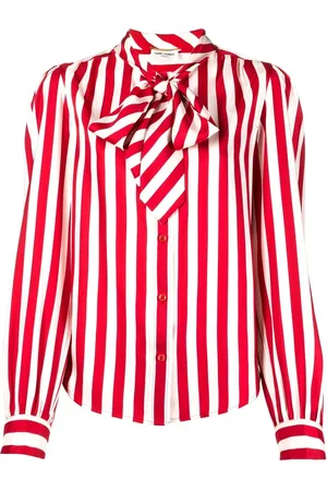 Saint Laurent Pussybow striped shirt