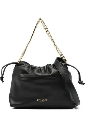 Twin-Set Chain-detail leather tote bag