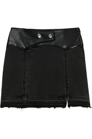 Twin-Set Slit denim mini skirt